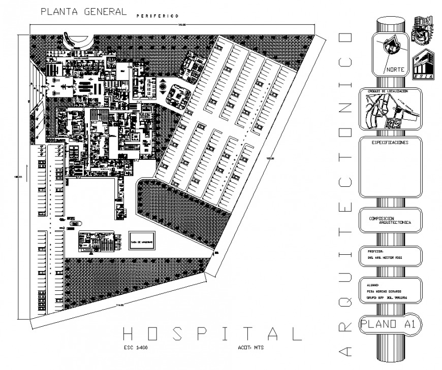 Hospital building structure detail plan layout file