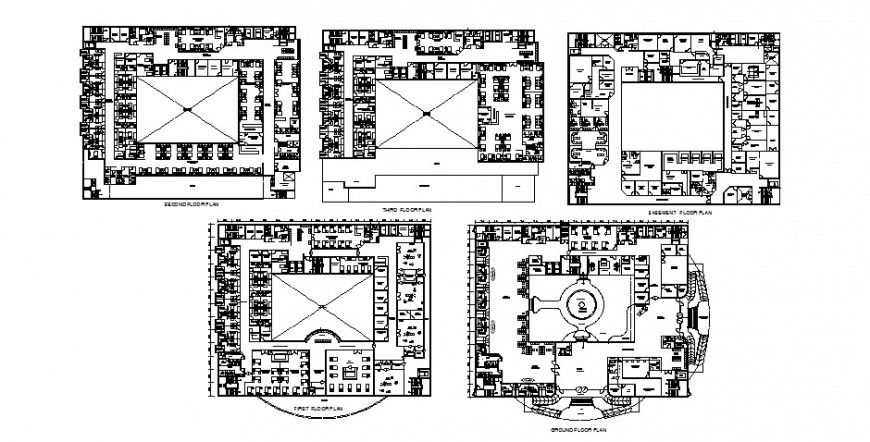Hospital building units working plan detail 2d drawing dwg file