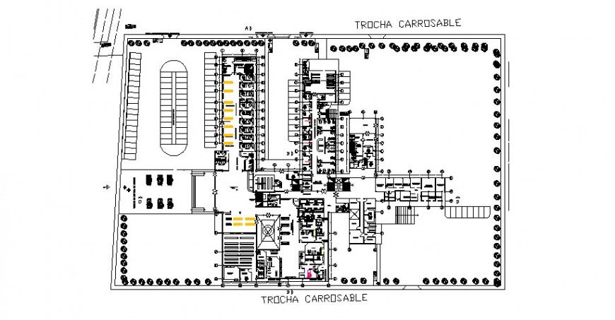 Hospital building working plan drawing in dwg format