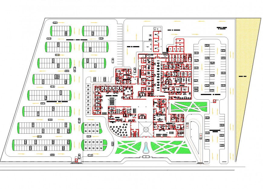 Hospital Commercial building plan autocad file