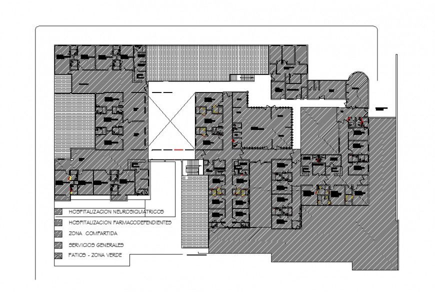 Hospital department architecture layout plan cad drawing details dwg file