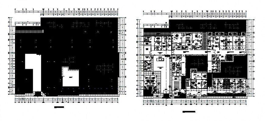 Hospital distribution plan and landscaping structure cad drawing details dwg file