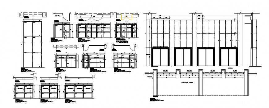 Hospital doors, windows and ventilation installation cad drawing details dwg file