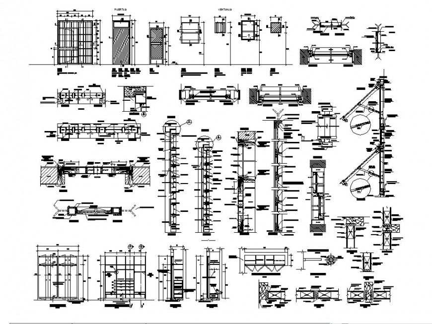 Hospital doors and windows elevation and installation auto-cad drawing details dwg file