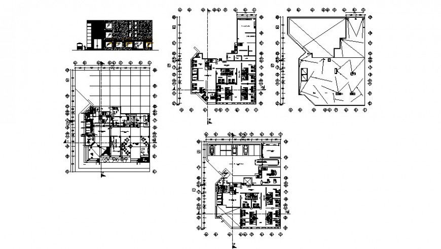 Hospital elevation and floor plan cad drawing details dwg file