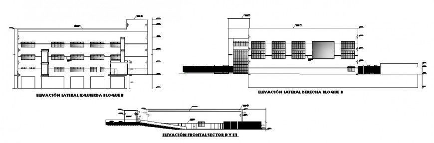 Hospital elevation working detail drawing in dwg AutoCAD file.