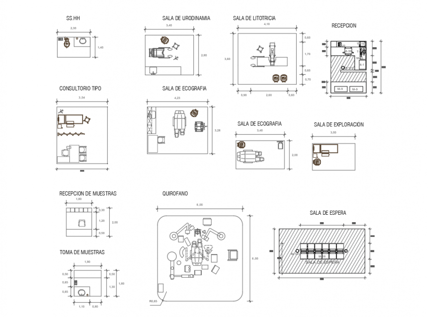 Hospital equipment, symbols, accessories and interior cad drawing details dwg file