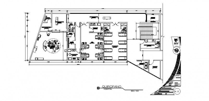 Hospital floor architecture layout plan cad drawing details dwg file
