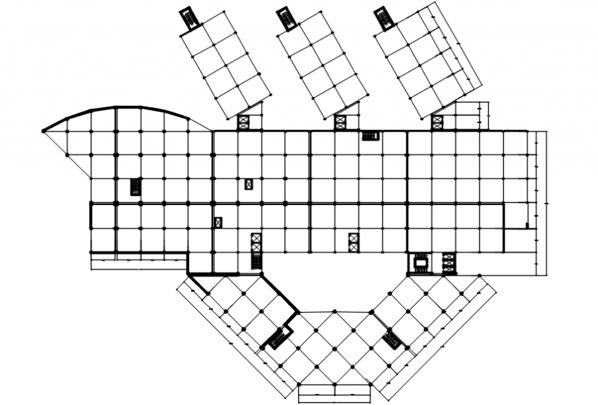 Hospital floor framing structure cad drawing details dwg file