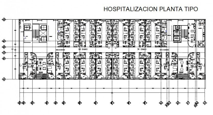 Hospital floor layout plan cad drawing details dwg file