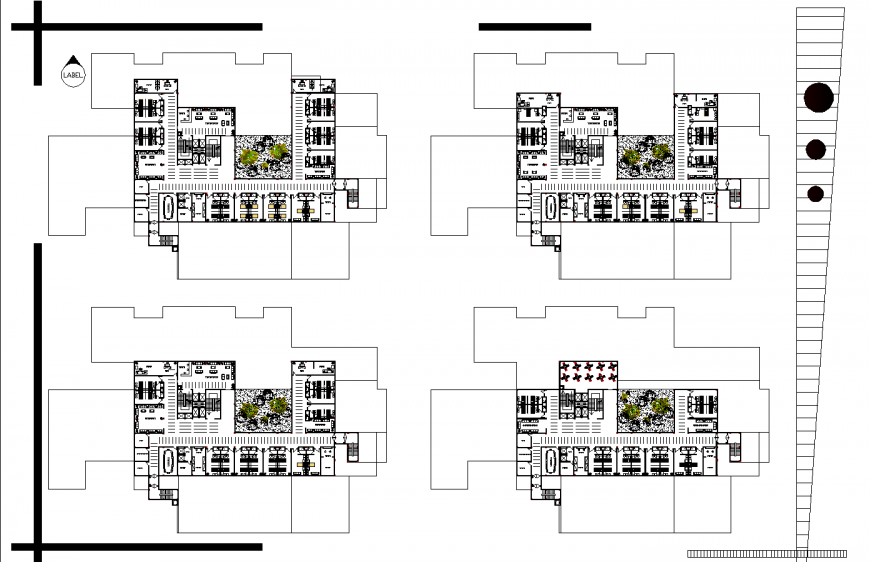 Hospital floor plan drawing in dwg file.