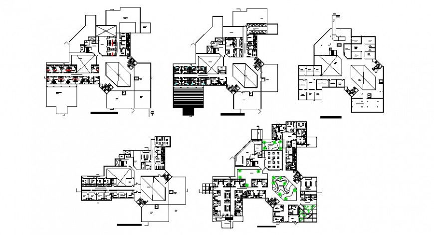 Hospital floor plan with medical room in auto cad