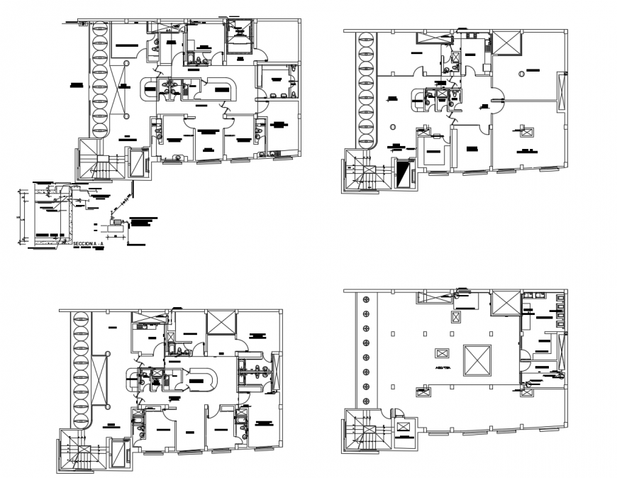 Hospital floor plan with sanitary installation cad drawing details dwg file