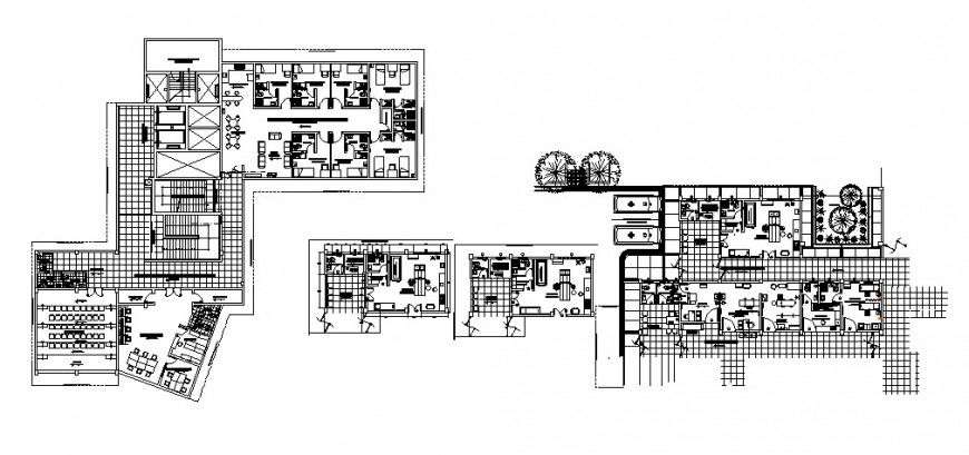 Hospital floors and departments layout plan cad drawing details dwg file