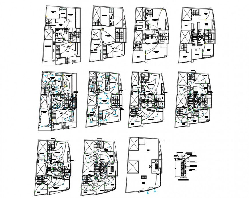 Hospital floors electrical layout plan cad drawing details dwg file
