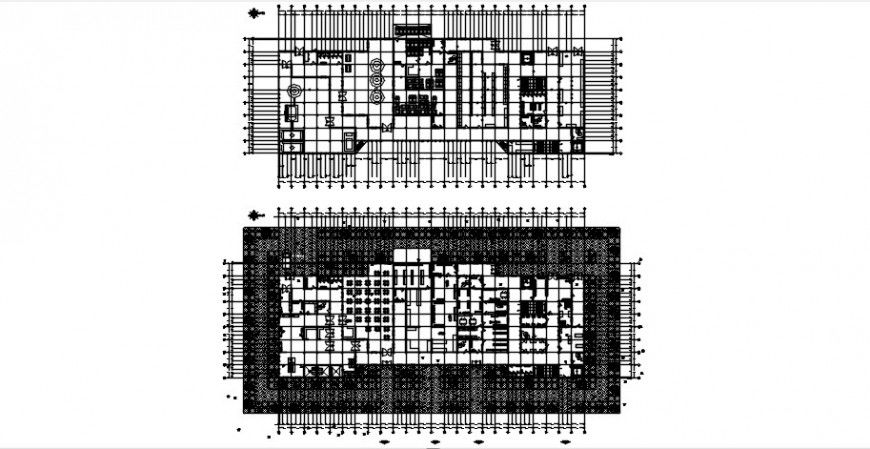 Hospital floors layout plan with furniture cad drawing details dwg file