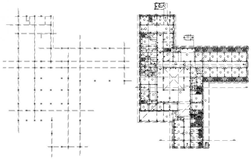 Hospital framing plan and floor plan cad drawing details dwg file