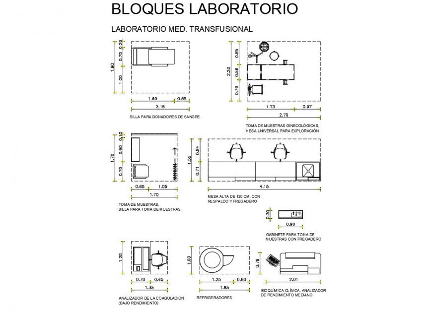 Hospital furniture blocks detail elevation 2d view layout file in dwg format