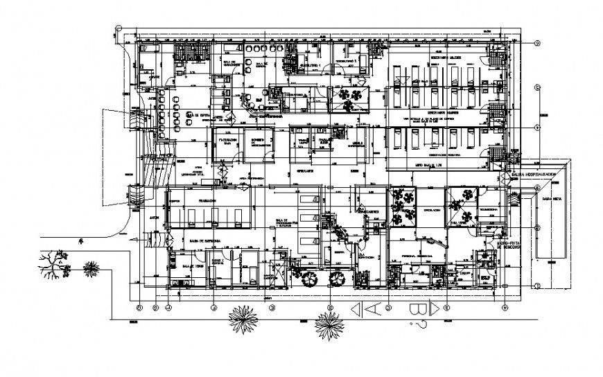 hospital ground floor detail cad file