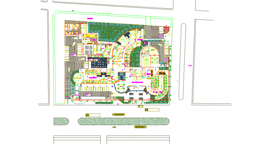 Hospital Lay-out Plan Detail in DWG file