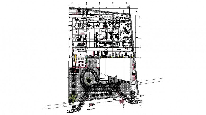 Hospital layout plan drawing in dwg AutoCAD file.