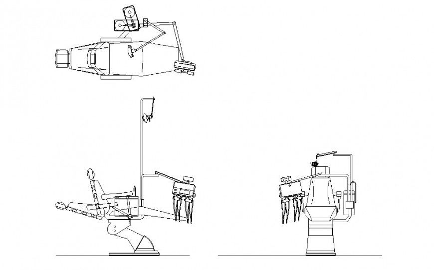 Hospital machinery bed plan autocad file