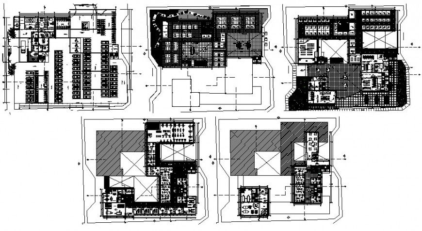 Hospital multi-specialty floor plan distribution cad drawing details dwg file