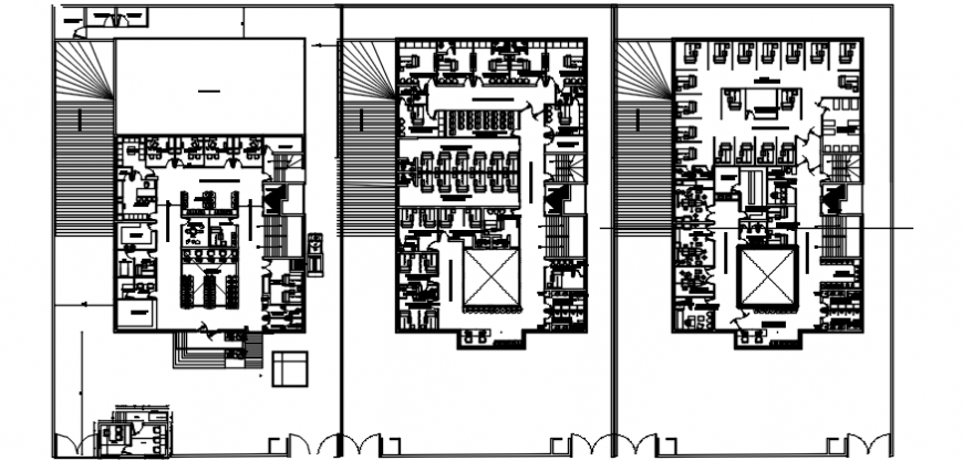 Hospital multi-story floor plan distribution cad drawing details dwg file