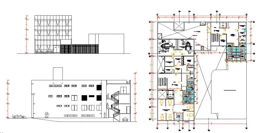 Hospital Plan Lay-out & Elevation & Section Detail