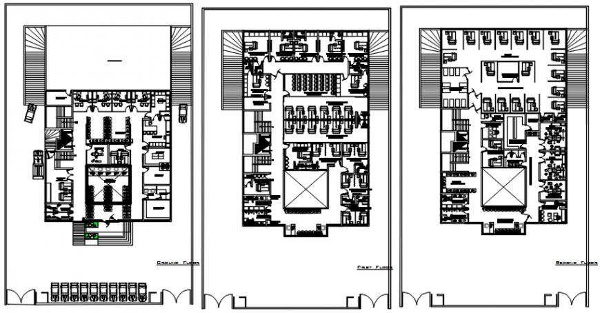 Hospital plus residence floor plan distribution drawing details dwg file