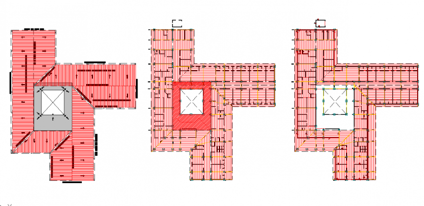 Hospital Roof plan with dimension Detail