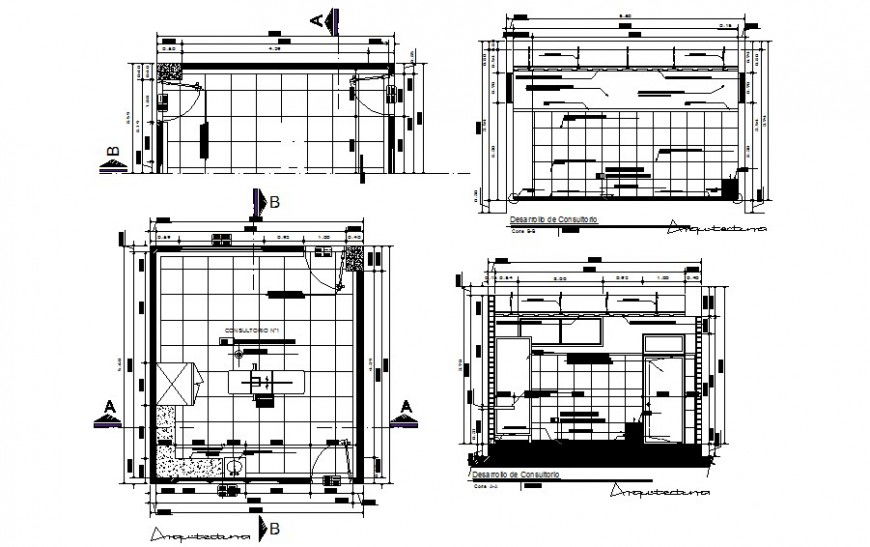 Hospital room blocks drawings detail 2d view plan and section dwg file