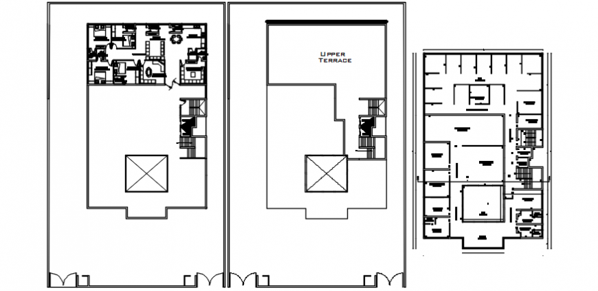 Hospital units floor plan distribution for multi-story building dwg file
