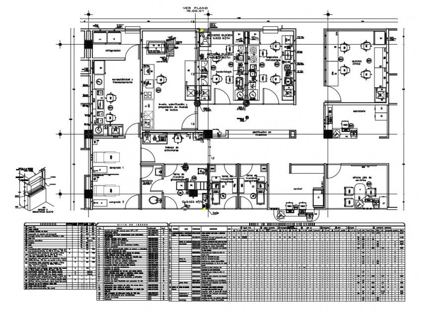 Hospital ward general layout plan details cad drawing dwg file