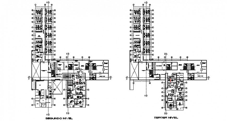 Hospital working plan 2d drawing in autocad