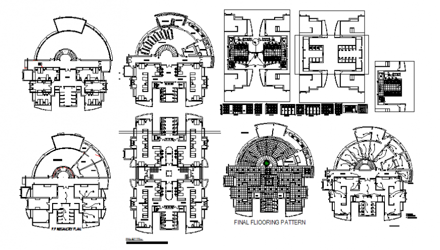 Hostel building commercial building detail dwg file