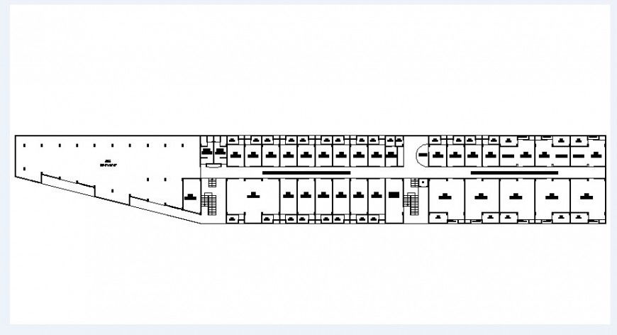 Hostel first floor distribution plan cad drawing details dwg file