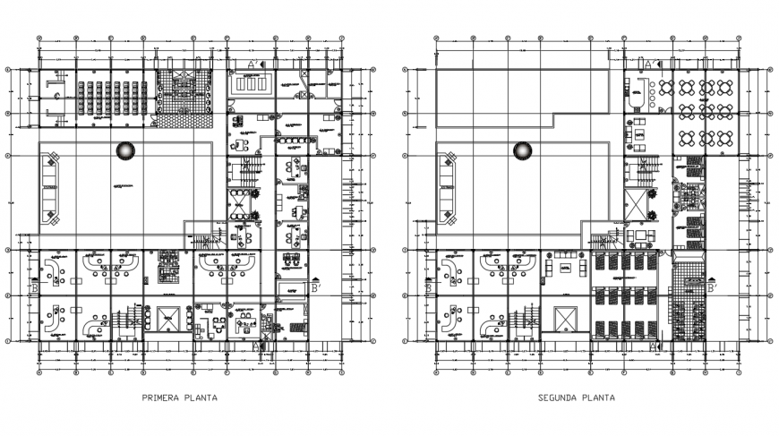 Hostel top view layout plan in dwg AutoCAD file.