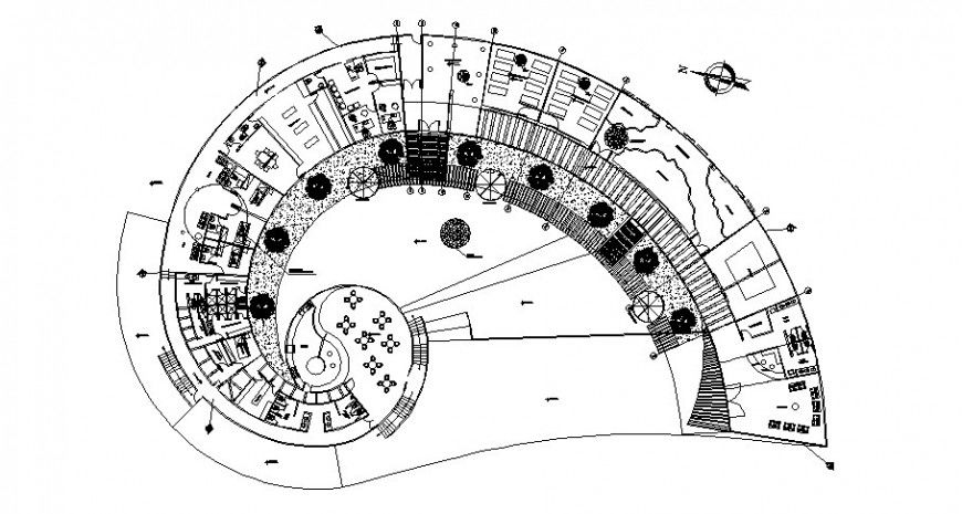 Hosting office center architecture layout plan cad drawing details dwg file