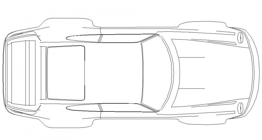 Hot car top view elevation block cad drawing details dwg file