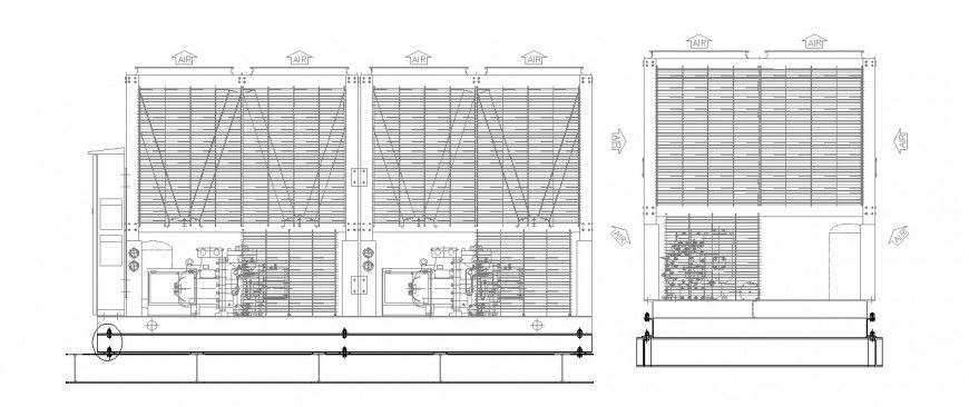 Hot water gas installation plan and plumbing details for house dwg file