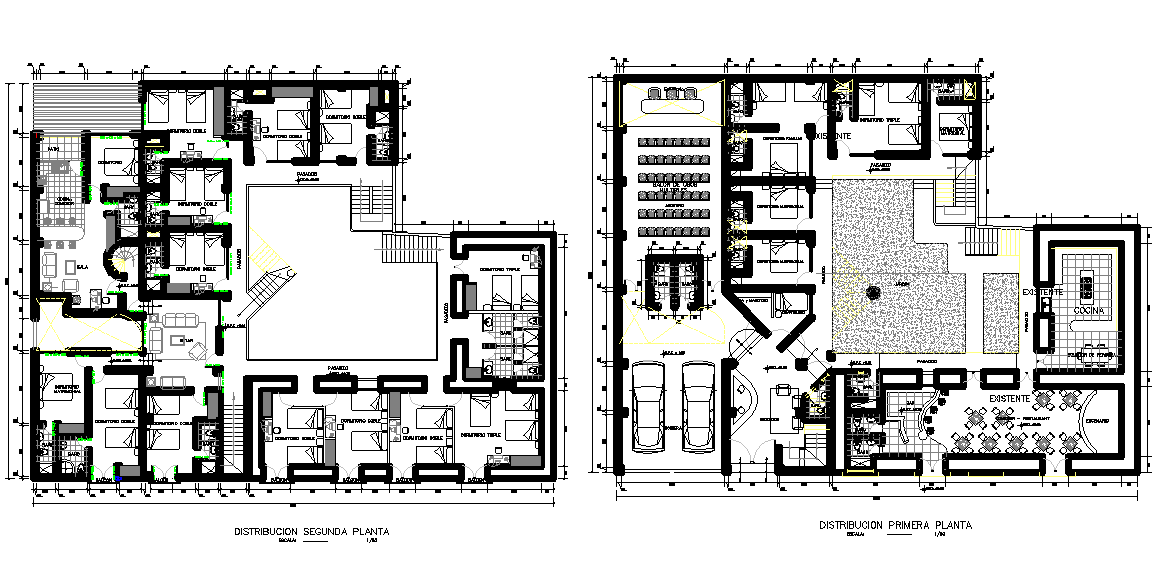 hotel plan design dwg file