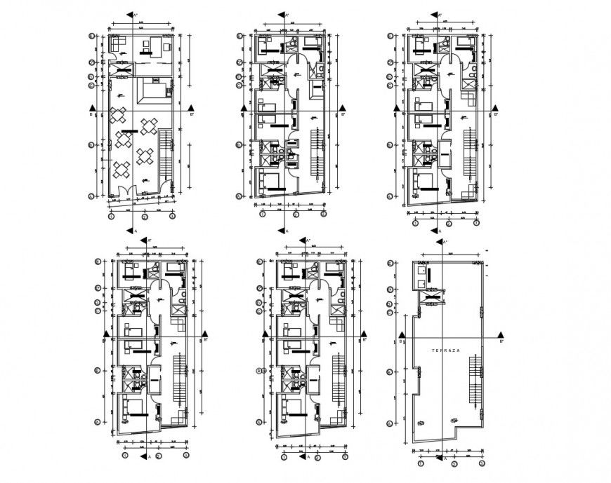 Hotel floor plan in auto cad file