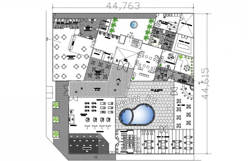 Hotel 3-star autocad file