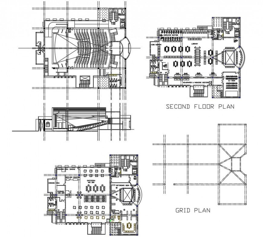Hotel and banquet top view plan detailing