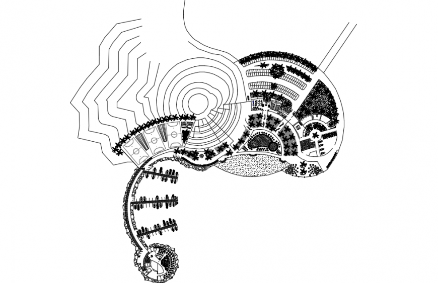 Hotel and resort architectural plan top view detail
