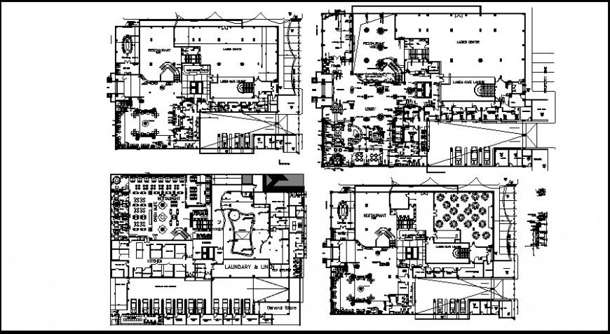 Hotel and resort top view plan details