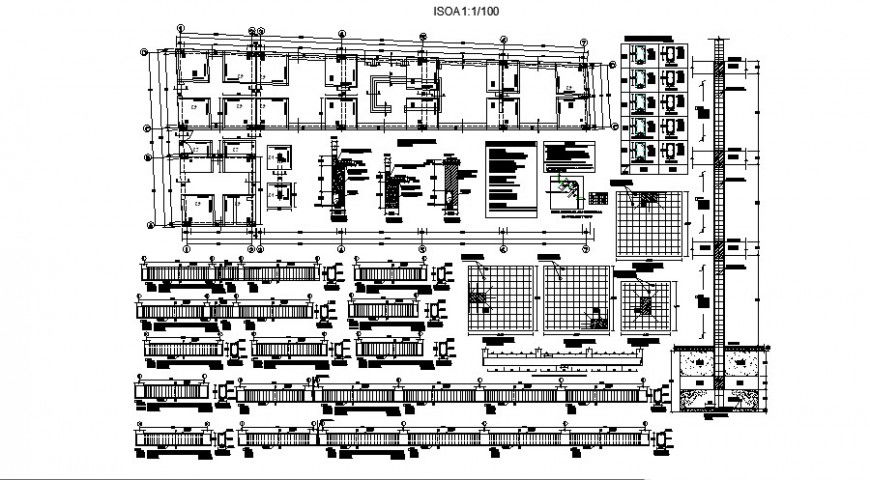 Hotel and restaurant structure plan drawing in dwg file.