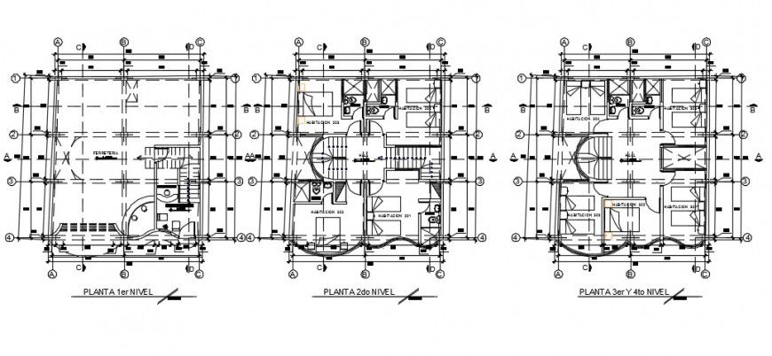 Hotel architectural furniture top view layout plan detail dwg file