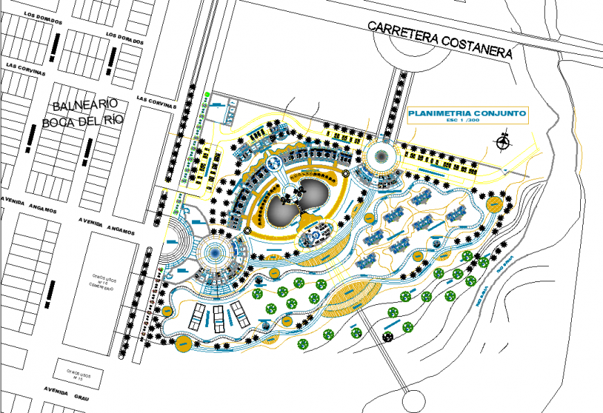 Hotel architecture site plan drawing in dwg file.